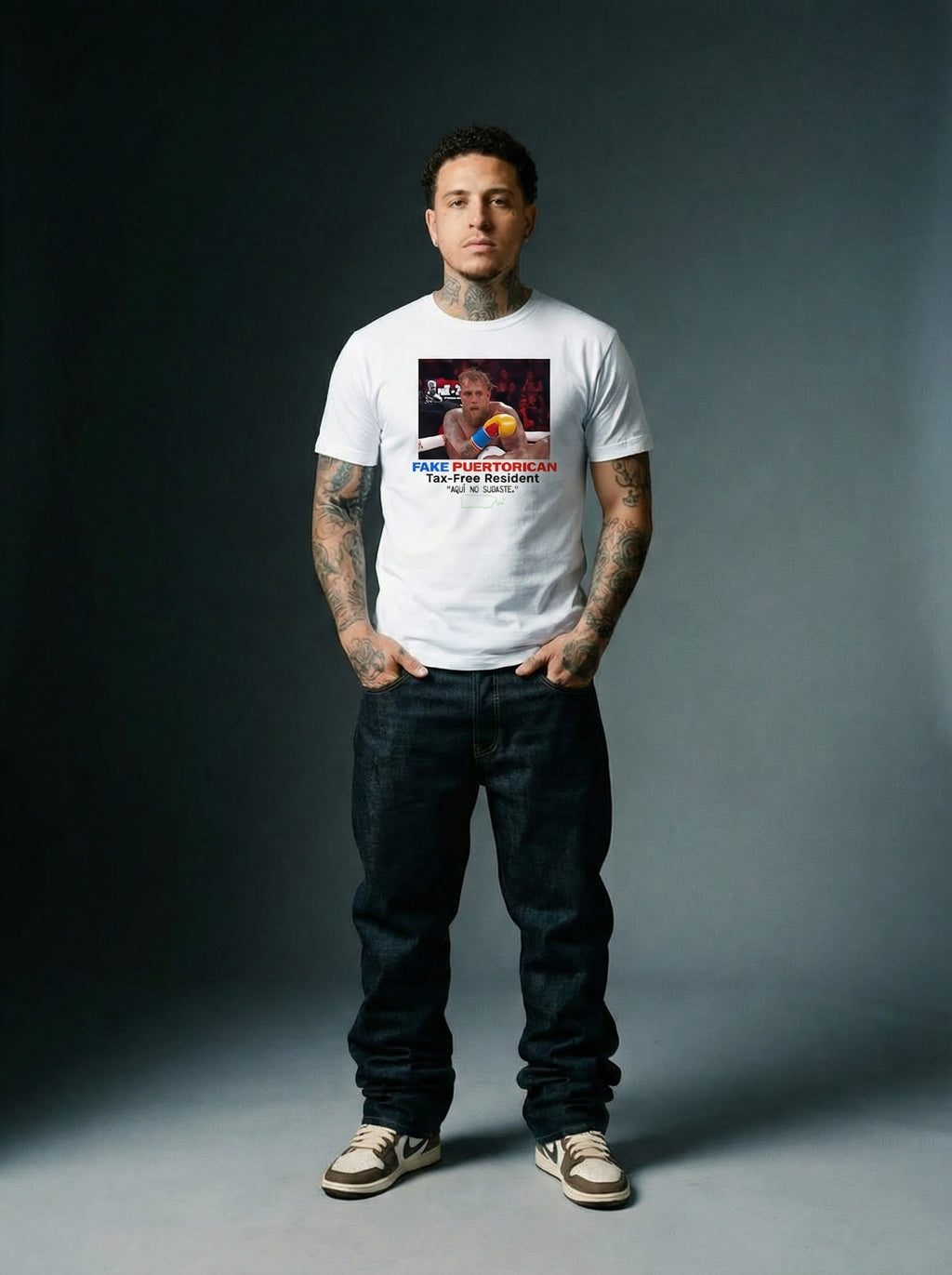 Fake Puerto Rican – Tax Free Resident Graphic T-Shirt